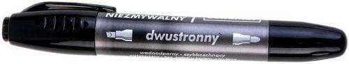 Marker permanentny niezmywalny dwustronny czarny
