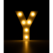 Świecąca Litera LED "Y" Light Letter, drewniana biała 17x12 cm