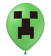 Balony z nadrukiem piksel Minecraft TNT zielone 12 szt.