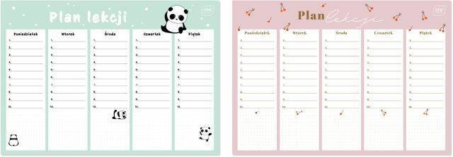 Plan lekcji zajęć A4 girls mix