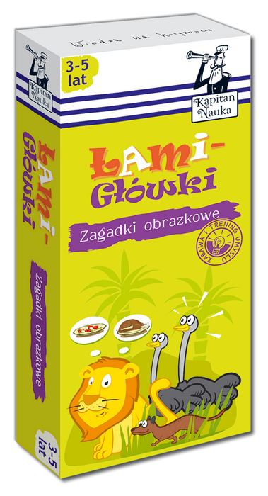 ŁAMIGŁÓWKI 3-5 LAT ZAGADKI OBRAZKOWE KAPITAN NAUKA