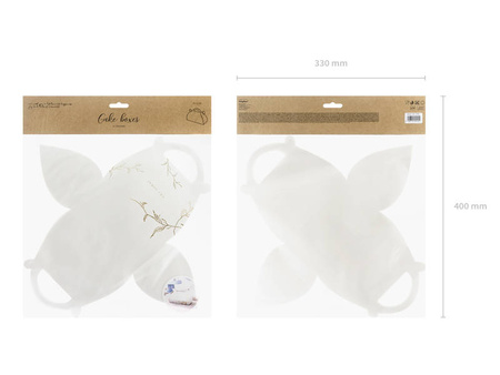 Pudełka na ciasto białe THANK YOU gałązki 10 szt.