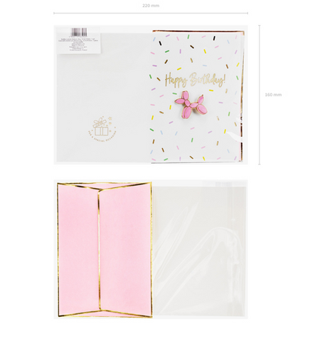 Kartka okolicznościowa urodzinowa Happy Birthday z pinem - piesek