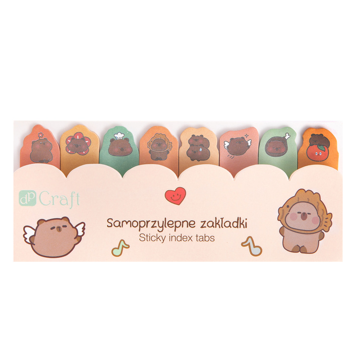 Karteczki Zakładki indeksujące samoprzylepne CAPIBARA 8 szt.