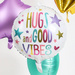 Balon foliowy okrągły Hugs and Good Vibes kolorowy 45 cm