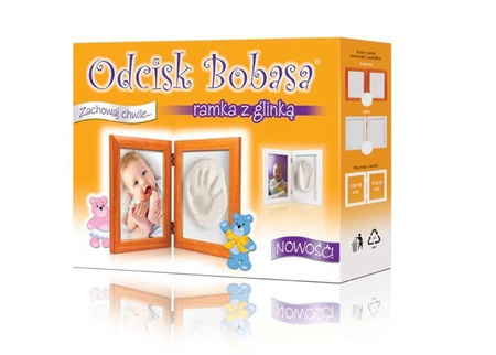 Odcisk bobasa ramka na zdjęcie z glinką Baby Shower Roczek