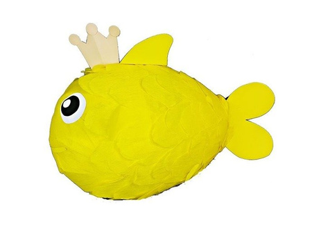 PINIATA z masy papierowej 85 cm złota rybka zestaw