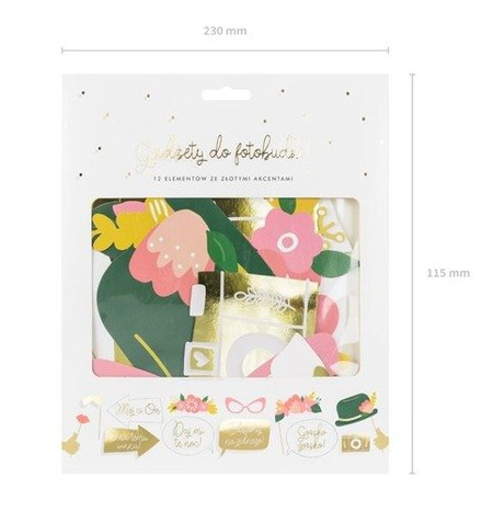 Foto rekwizyty Ślub ze złotymi akcentami 12 szt