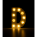 Świecąca Litera LED "D" Light Letter, drewniana biała 17x12 cm