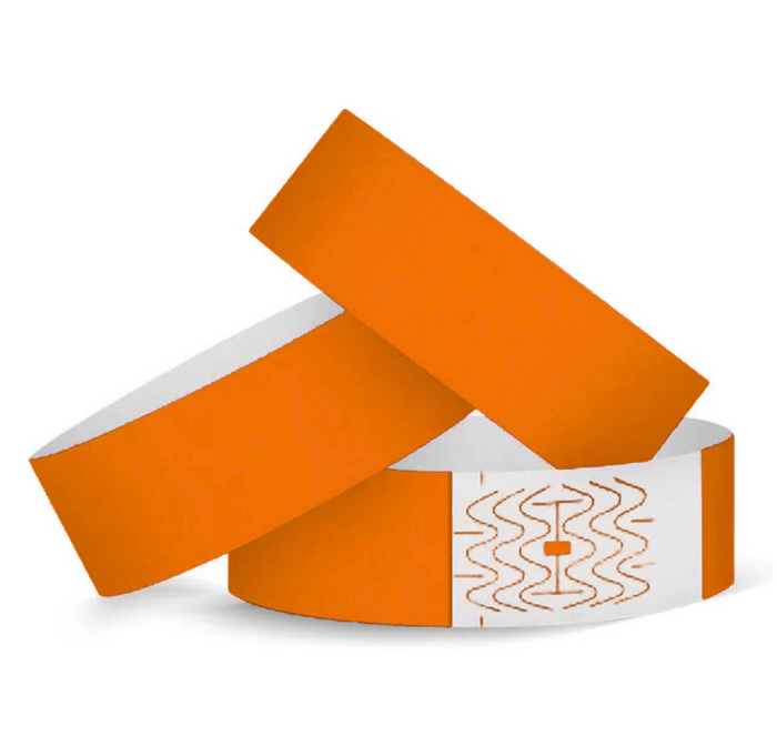 Opaski na rękę identyfikacyjne Tyvek POMARAŃCZ 10 szt.