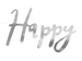 Baner girlanda "Happy Birthday" srebrny