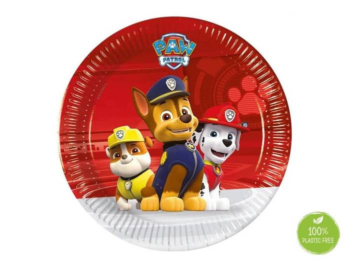 Talerzyki papierowe Psi Patrol okrągłe 20cm 8 szt.