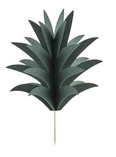 Pikery toppery Ananas Liście dekoracje na tort muffinki 6 szt