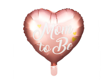 Mom to Be balon foliowy serce 35 cm Baby Shower