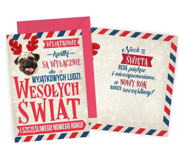 Kartka okolicznościowa Karnet świąteczny WESOŁYCH ŚWIĄT