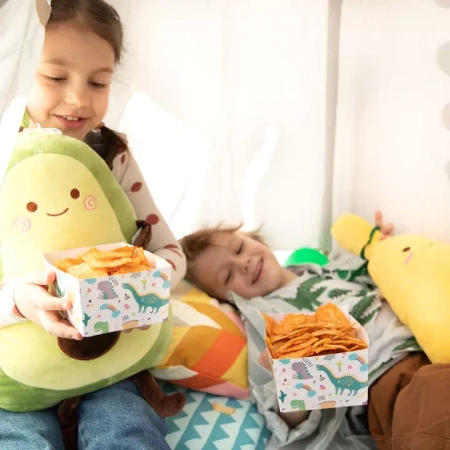 Pojemniki na popcorn chipsy przekąski Dinozaury 3 szt.