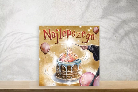 Kartka z życzeniami Najlepszego Magiczny Tort Harry Potter 1 szt.