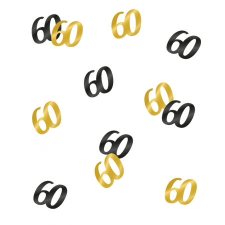 Konfetti foliowe liczba 60 złoto czarne 20g
