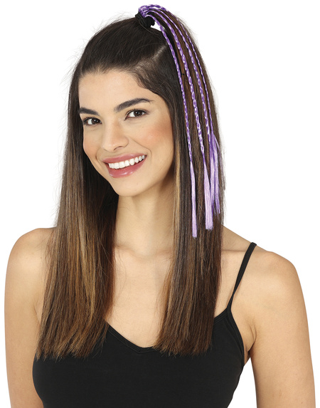 Warkoczyki do włosów na gumce 35 cm fioletowe 3 szt.