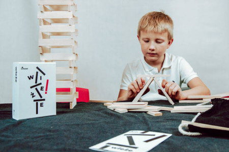 Gra planszowa WIEŻE - zestaw kart i drewnianych klocków