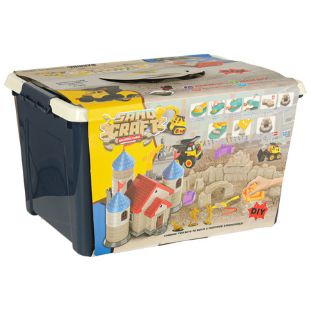 Piasek dla dzieci 1100g zamek pojazdy foremki figurki zestaw kreatywny