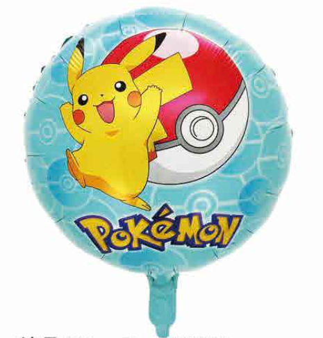 Balon foliowy POKEMON Pikachu okrągły 18 cali niebieski