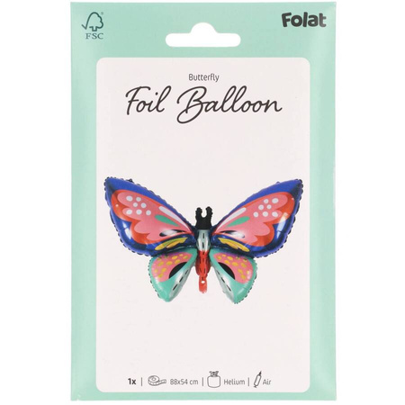 Balon foliowy motyl kolorowy 88 x 54 cm