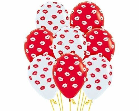 Balony Sempertex Całusy 12'' 50 szt USTA Mix