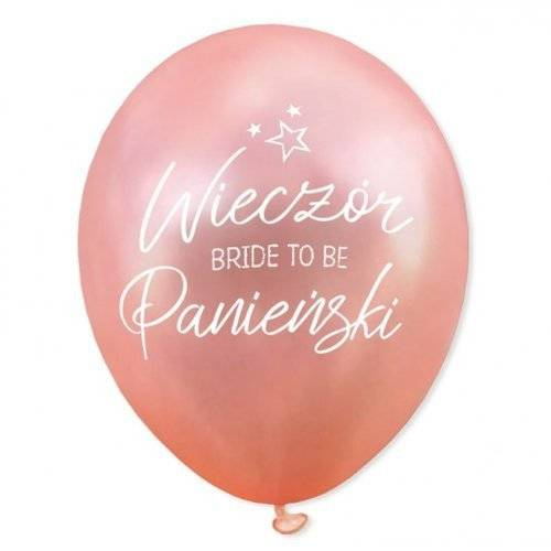 Balon Wieczór Panieński Bride to be / złoty róż, biały nadruk