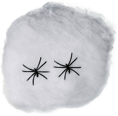 Pajęczyna BIAŁA z 2 pająkami 40 gram