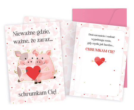 Kartka okolicznościowa WALENTYNKI Nieważne gdzie...