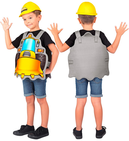 Strój koparka budowlaniec piankowa kamizelka 3-5 lat