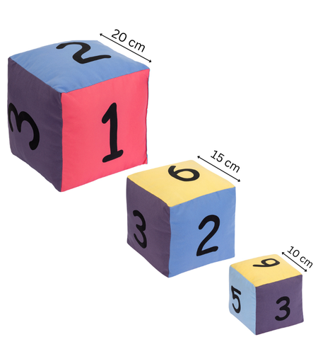 Kostka edukacyjna Pastelowa 15 cm - Cyfry