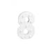 Świecąca Cyfra LED "8" Light Letter, drewniana biała 17x12 cm