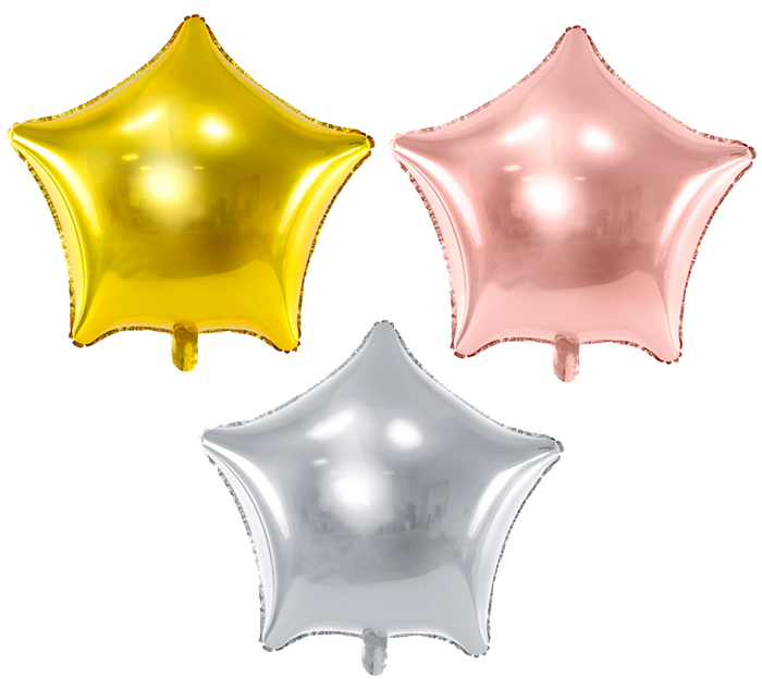 Gwiazdka duża - balon foliowy 70 cm różne kolory