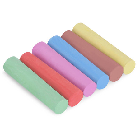 Kreda kolorowa 6 sztuk okrągła chodnikowa duża Easy