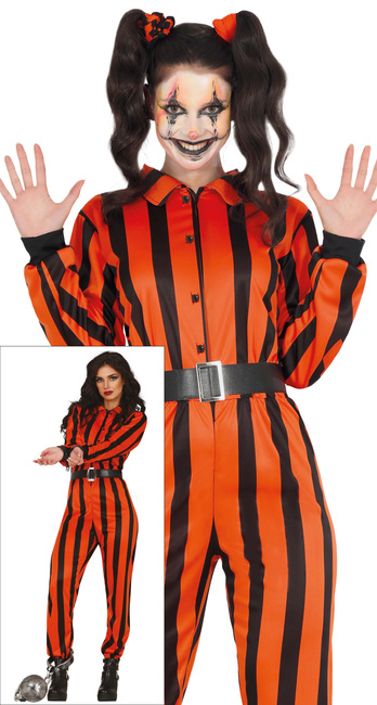 Strój damski Harley Quinn więzień Halloween