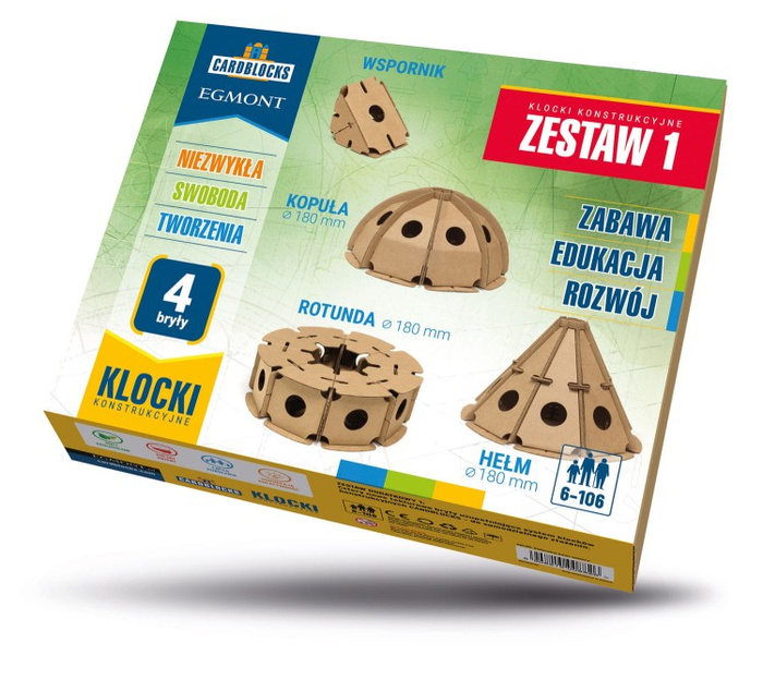 Klocki konstrukcyjne tekturowe do samodzielnego złożenia ZESTAW 1 Cardblocks