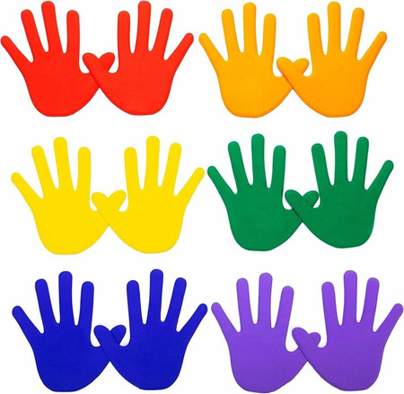 Znaczniki antypoślizgowe na podłogę dłonie (6 par) mix kolorów