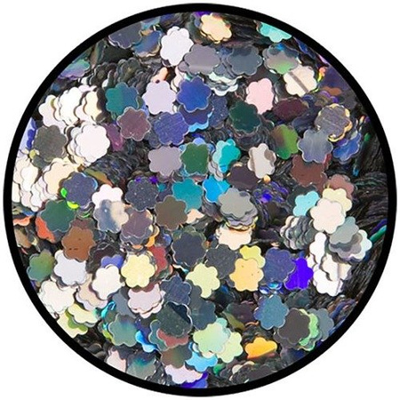 Brokat Holograficzny 2 g DAISIES - STOKROTKI Srebrne Eulenspiegel