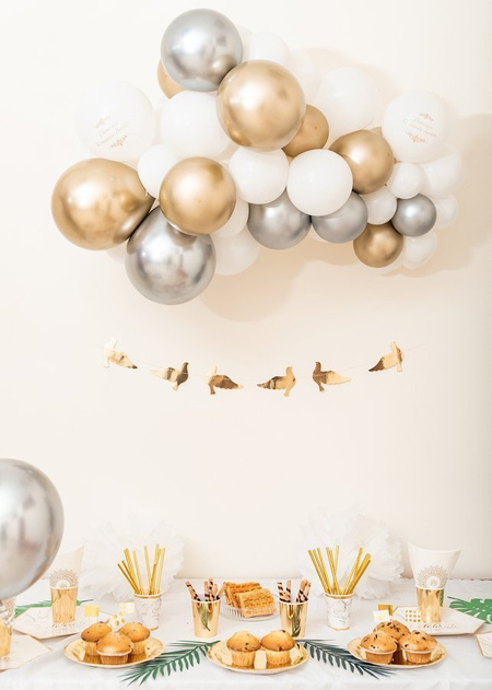 GIRLANDA BALONOWA gotowy zestaw - elegancka biel