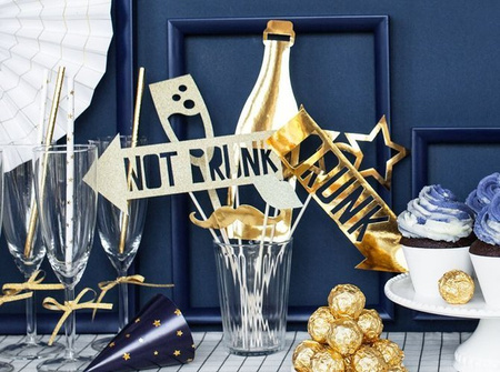 Foto rekwizyty Bal Sylwester Let's Celebrate złote 8 szt