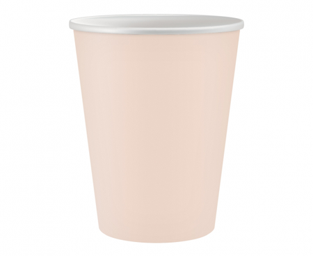 Kubeczki papierowe jednokolorowe pudrowy róż 250ml 6 szt.