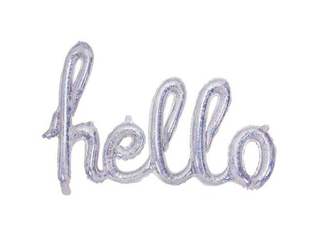 Napis "hello" holograficzny balon foliowy 72x45 cm