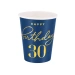 Kubeczki papierowe 30 URODZINY granatowe 220 ml 6 szt.