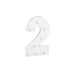 Świecąca Cyfra LED "2" Light Letter, drewniana biała 17x12 cm