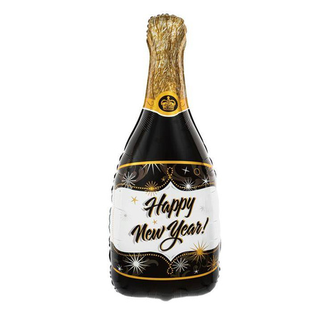 Szampan butelka balon foliowy Happy New Year 49x100cm