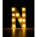 Świecąca Litera LED "N" Light Letter, drewniana biała 17x12 cm
