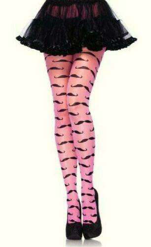 Różowe rajstopy w wąsy