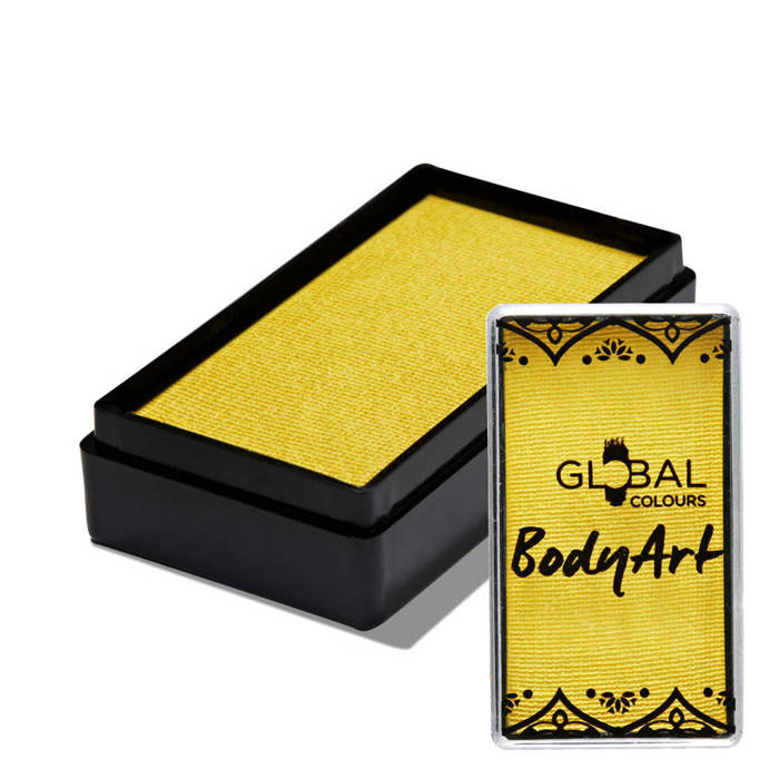 Global Colours farba do twarzy i ciała prostokątna 20g Yellow Light